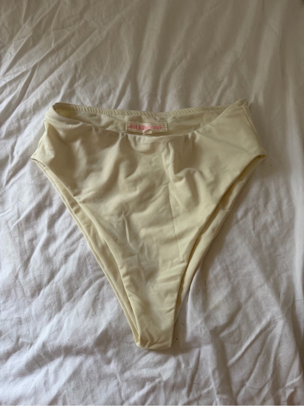 Hot & Delicious High-Waist Bikini Bottoms — Pale Cream